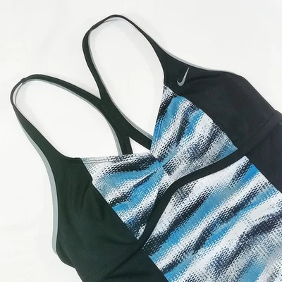 Nike Tankini Blue White Gray Black L Lowrise - Image 1 of 4