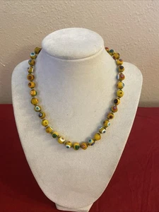 NWT Antica Murrina Venezia Murano Glass Mosaic Necklace - Yellow - Picture 1 of 8