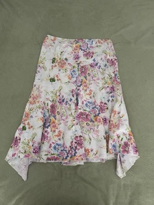 Marks And Spencer’s Per Una 100% Linen Floral Print Midi Skirt Size Uk 18R - Picture 1 of 7