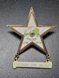 Vtg 1976 Lions Club Bicentennial Salem Virginia Enamel Lapel / Hat Pin - Bild 1 von 2