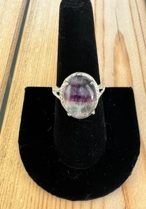 Lovely Sterling Silver Oval Ametrine Ring SZ.8 ~ 368 - Picture 1 of 7