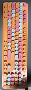 Orange Typewriter Style Wireless Bluetooth Keyboard With Pink And Blue ￼ - Picture 1 of 2