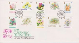 Unaddressed Guernsey FDC Cover 1992 Flower Definitives  - Picture 1 of 1