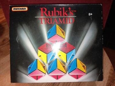 COMPLETE VINTAGE BOXED TRIAMID RUBIKS CUBE PYRAMID 2 X PUZZLE MATCHBOX 80s AS80 - Image 1 of 2