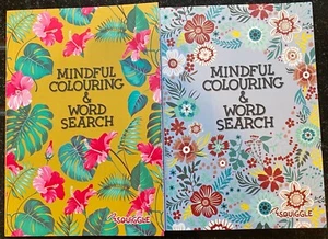 2 x A5 Wordsearch Activiy Relaxing Mindful Colouring Book & Word Search Puzzles - Picture 1 of 4