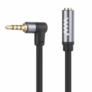 Cable de extensión TRRS 3,5 mm auxiliar en ángulo macho 4 polos a 3,5 mm hembra 4 polos 3 m Audi - Imagen 1 de 4