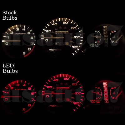 Dash Instrument Cluster Gauges RED SMD LEDS LIGHTS KIT Fits 92-95 Honda Civic EG Foto 1 de 4