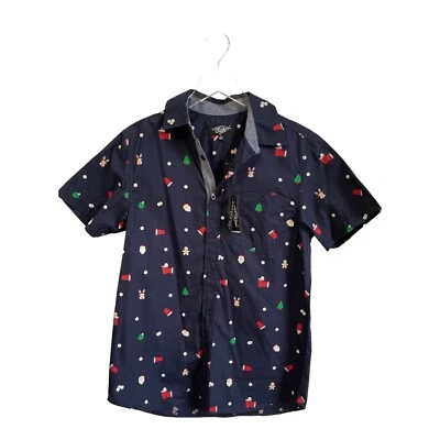 Eighty Eight Mens S Small Navy Blue Christmas Beer Pong Button Dress Shirt NWT - Image 1 of 4