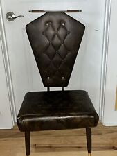 Vtg MCM Valet Dressing Chair Butler Mid Century Pearl Wick 1950 Vinyl Seat Back