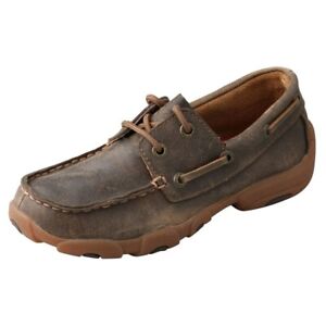 Twisted X Driving Mocs Boat Shoe Driving Moc, Bomber, 5 M