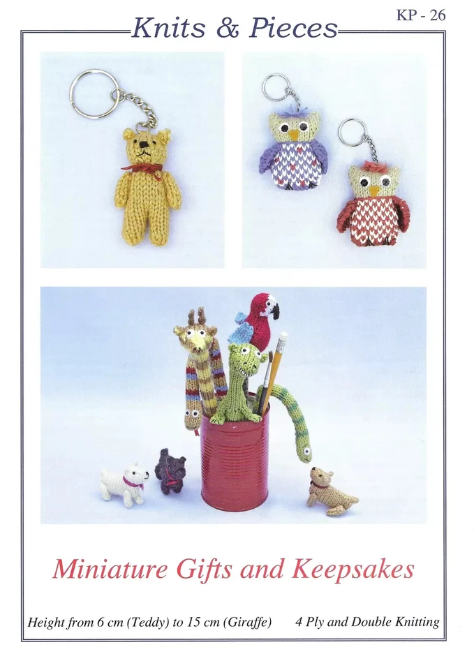 Knits & Pieces 26 Miniature Gifts & Keepsakes DK & 4ply Knitting Pattern - Image 1 of 1