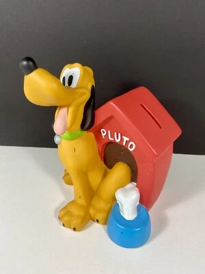 Disney Pluto with Doghouse & Bone Vinyl Piggy Bank with Original Stopper 7” Tall - Image 1 of 4