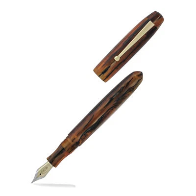 Pluma Estilográfica Edison Collier Antigua Mármol Acero Plumín Punta Ancha - COLLIER-AM-B Foto 1 de 2