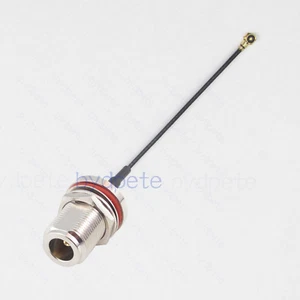 IPX4 MHF4 plug to N female bulkhead waterproof 1.13mm IPX pigtail Coaxial cable - Picture 1 of 9