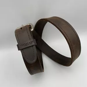 Versacarry Distressed Leather Gun Belt Size 36 Dark Brown Double Leather - Picture 1 of 7