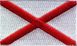 Saint Patrick's saltire Flag Embroidered Patches 2.5"x1.5" iron-on - Picture 1 of 1