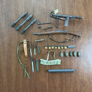 WW2 US ARMY 1/6 FIGURE D-DAY WEAPON ASSAULT GEAR GROUPING gernades m1 bazooka - Picture 1 of 7