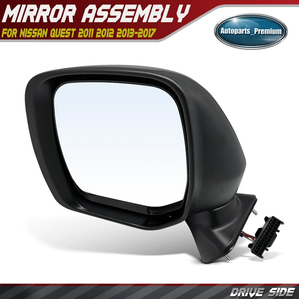 Espejo retrovisor de ajuste de vidrio eléctrico izquierdo del conductor con calefacción para Nissan Quest 2011 2012-2017 Foto 1 de 4