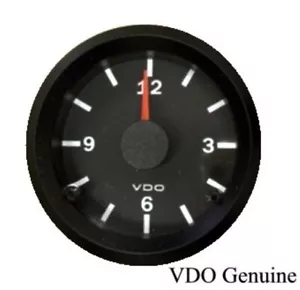 VDO gauge clock, genuine Cockpit 370-155, 2-1/16"/52mm, 12/24V dual system - Picture 1 of 4