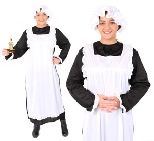 LADIES POOR VICTORIAN COSTUME TUDOR MAID SCHOOL HISTORIC ADULTS FANCY DRESS - Picture 1 of 3