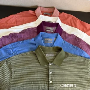 (5) DANIEL CREMIEUX MEN'S Signature Collection Polo Shirt LARGE Green White Blue - Picture 1 of 19