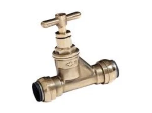 SharkBite 15mm stop tap / stop cock. Push fit DZR brass fitting water. SB1715 - Picture 1 of 3