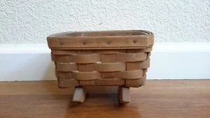 Vintage 1985 Longaberger kleiner Schaukelkorb mit Schutz/Baby Puppenwiege - Bild 1 von 9