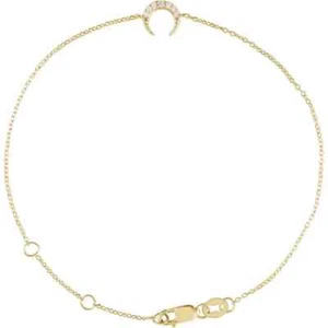 Pulsera Diamante Luna Media Luna 6 1/2-7 1/2 en Oro Amarillo 14K (0,04 quilates) tw.) - Imagen 1 de 2