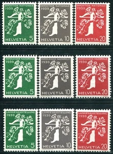 #SVI (03368) Svizzera 1939 Expo Zurigo (N°329A/339A) Gomma Integra MNH** - Imagen 1 de 2