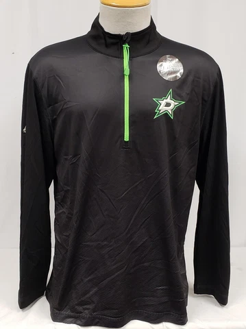 Brand New Majestic NHL Dallas Stars Men's Coolbase QTR-Zip Sweatshirt Cover