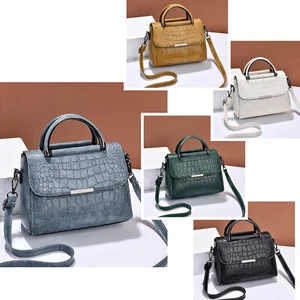 Boutique Croc Pattern Small Tote Shoulder Top Handle Woman Synthetic Leather Bag - Picture 1 of 5