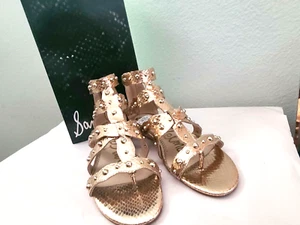 SAM ADELMAN ROSE GOLD BEADED SANDALS SIZE 9 1/2 - NEW  - Picture 1 of 6