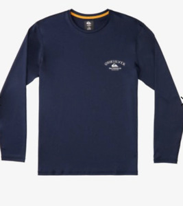 Quiksilver Mens lighthouse blues surf shirt Long Sleeve UPF 50 Rash Guard Large