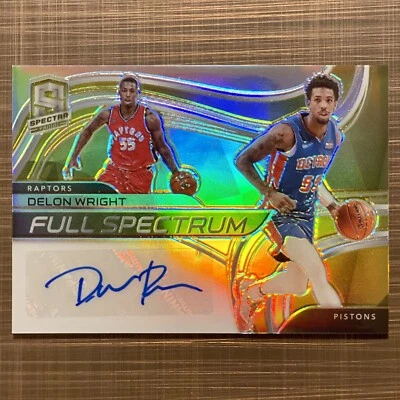 2021 Spectra Gold /10 Delon Wright Full Spectrum Auto Autograph Pistons Raptots - Image 1 of 3