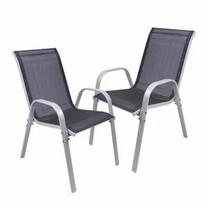 2er Set Gartenstuhl Stapelstuhl Balkonstuhl Stapelsessel 55x72x91 cm KD System - Bild 1 von 9