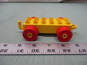 LEGO Duplo Train Car Flat Bed Zoo Parade Truck Vehicle part yellow body wheel - Picture 1 of 3
