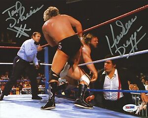 Million Dollar Man Ted DiBiase Hacksaw Jim Duggan Signed WWE 8x10 Photo PSA/DNA