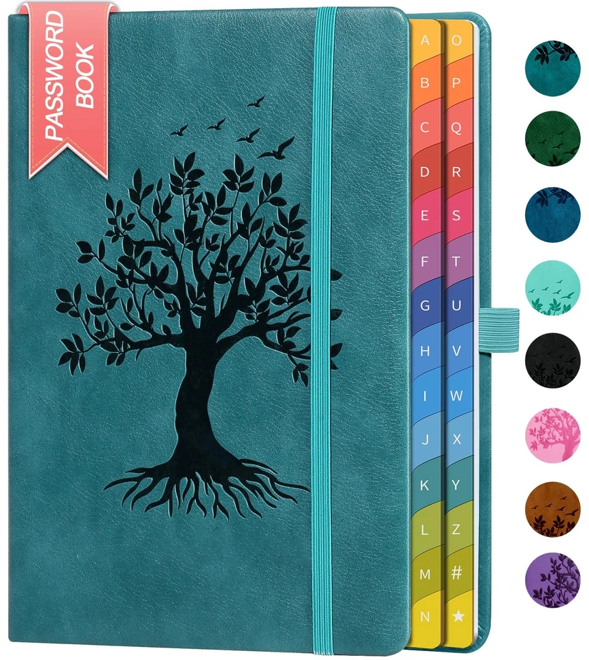 Password Book with Colorful Alphabetical Tabs, Internet Address & Login Passw... - Image 1 of 4