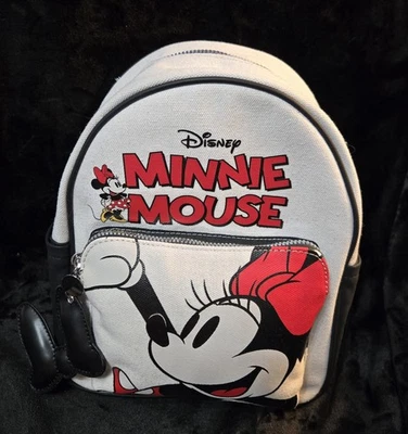 Mini Mochila Disney Minnie Mouse Primark Lona Bronceada Y Negra Nueva con Etiquetas Foto 1 de 4