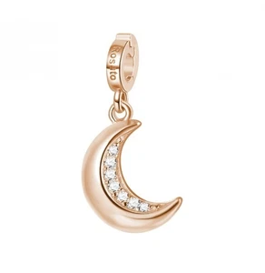 Charm ROSATO in argento 925 rosato e cubic zirconia RZ173 Luna - Picture 1 of 1