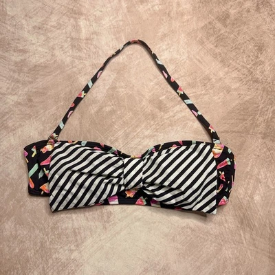Maiô Juicy Couture picolé listrado laço biquíni bandeau top McBling indie Y2K - Imagem 1 de 4