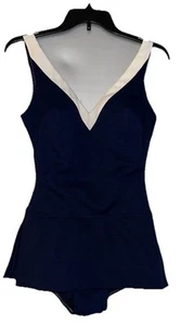 Vintage 60er Badeanzug 60s Perfection Fit by Roxanne Gr. 12/34 B Cup blau weiß - Bild 1 von 9