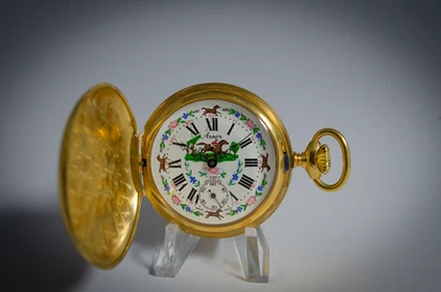 Arnex  Enamel Dial Pocket Watch 17 Jewels - Image 1 of 4