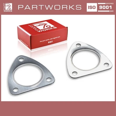 2x Dichtung Krümmer für PORSCHE 924S 944 968 Auspuff KAT zu Hosenrohr ELRING - Image 1 of 4
