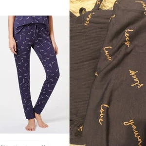 Jenni Intimates Ultra Soft Core Pajama Pants Dream Script Blue Purple  Sz L NWT - Picture 1 of 5