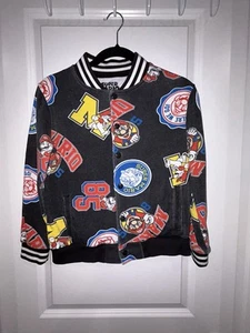 Boy's Kid's Size M Super Mario Varsity Black Jacket - Picture 1 of 3