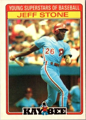 1986 Topps Kay-Bee Young Superstars of Baseball Jeff Stone Baseball Card - Image 1 of 2