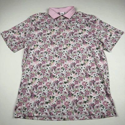 Polo Puma Arnold Palmer Para Hombres XL Rosa Floral Golf Rendimiento Ligero Foto 1 de 4