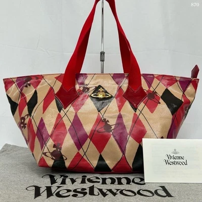 Vivienne Westwood Argyle Tote Bag Orb Leather Women Used Authentic - Image 1 of 4