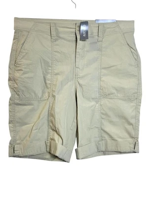 Pantalones Cortos Chico's Para Mujer 0.5 US 6 Bronceado Natural Popelina Frente Mosca Informales Elastizados Foto 1 de 4